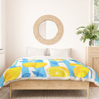 Italian Summer Lemons Pattern Coastal Mediterranean Illustration Duvet Cover Gallery Image 3