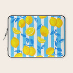 Italian Summer Lemons Pattern Coastal Mediterranean Illustration Laptop Sleeve Gallery Image 1