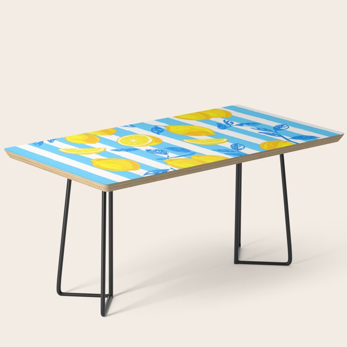 Italian Summer Lemons Pattern Coastal Mediterranean Illustration Coffee Table Gallery Image 1