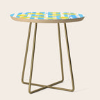 Italian Summer Lemons Pattern Coastal Mediterranean Illustration Side Table Gallery Image 1