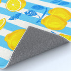 Italian Summer Lemons Pattern Coastal Mediterranean Illustration Rug Gallery Image 4