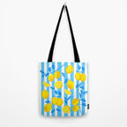 Italian Summer Lemons Pattern Coastal Mediterranean Illustration Tote Bag Gallery Image 2