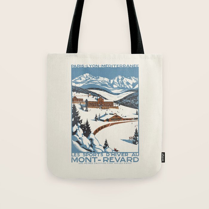 Mont Revard Vintage ski poster, 1920s Tote Bag Gallery Image 1