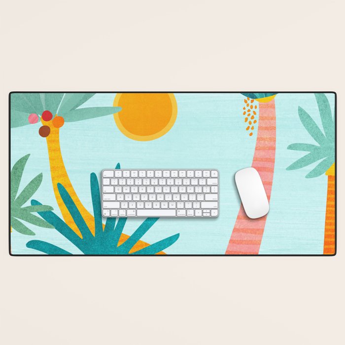 Tropical Island Whimsy Desk Mat Gallery Image 1