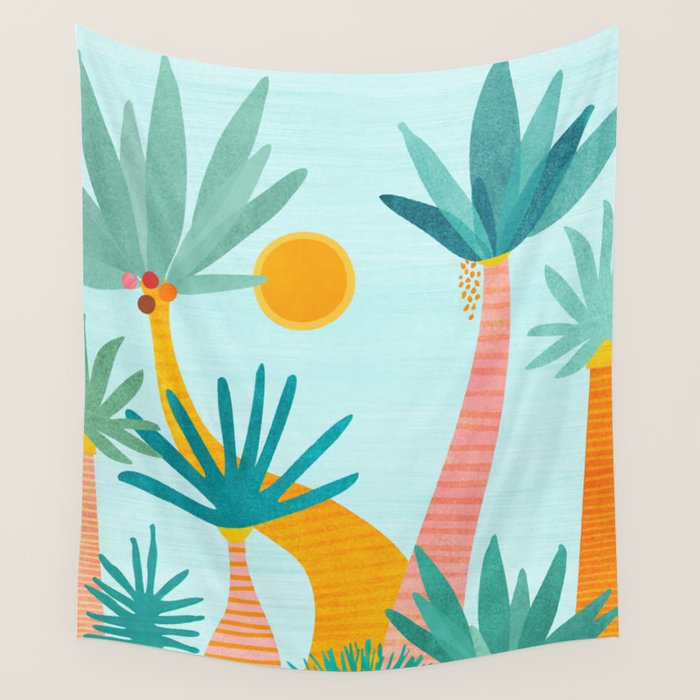 Tropical Island Whimsy Wall Tapestry Gallery Image 1