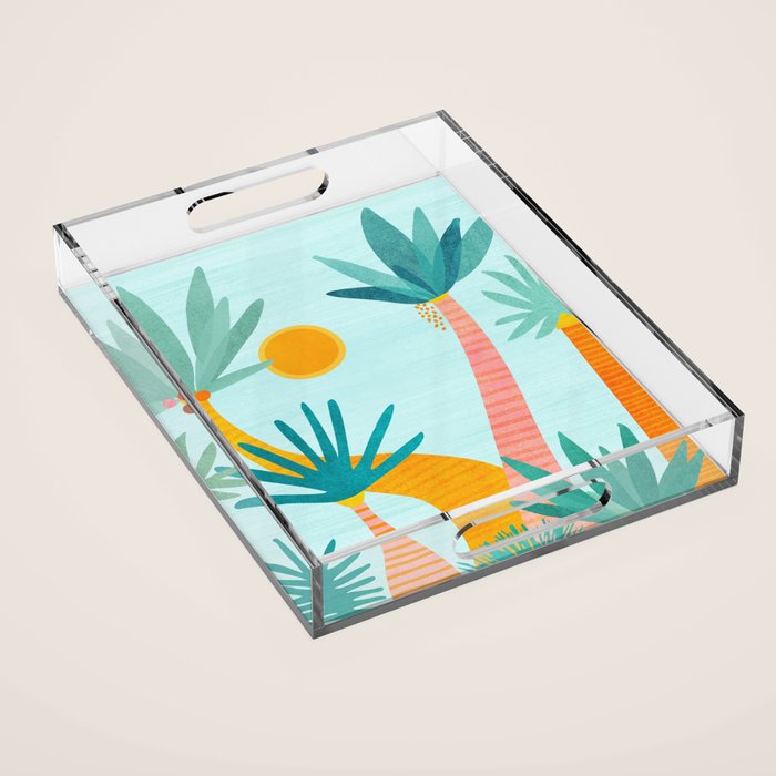 Tropical Island Whimsy Acrylic Tray Gallery Image 1