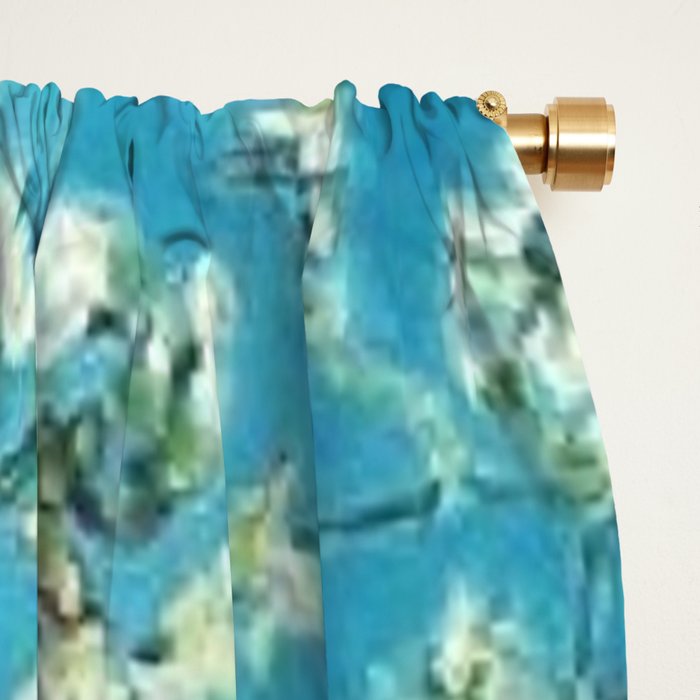 Vincent van Gogh Blossoming Almond Tree (Almond Blossoms) Light Blue Window Curtain Gallery Image 2