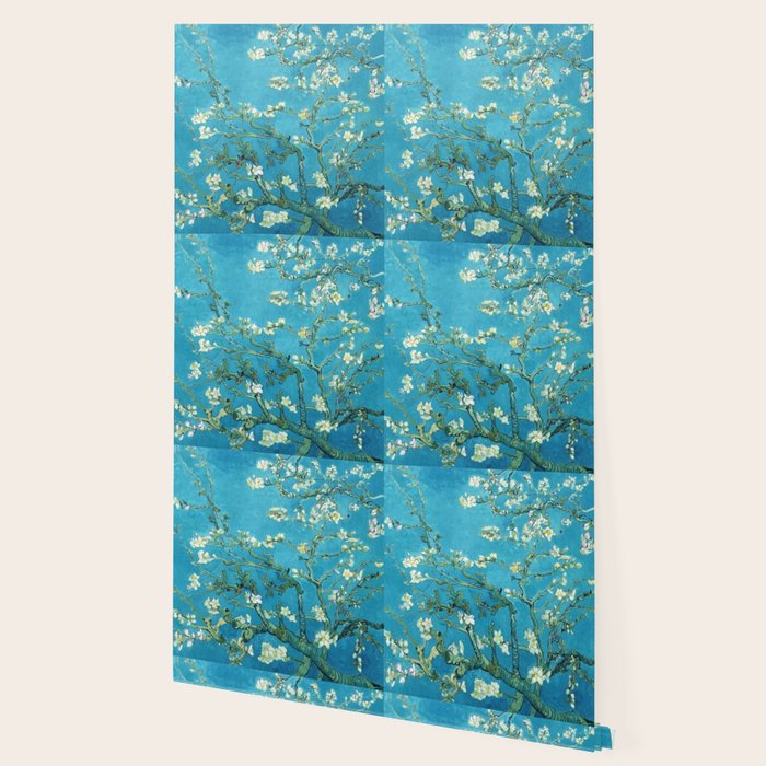 Vincent van Gogh Blossoming Almond Tree (Almond Blossoms) Light Blue Wallpaper Gallery Image 2