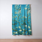 Vincent van Gogh Blossoming Almond Tree (Almond Blossoms) Light Blue Window Curtain Gallery Image 3