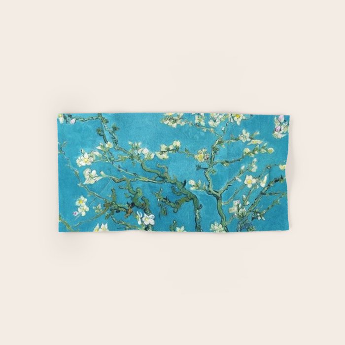 Vincent van Gogh Blossoming Almond Tree (Almond Blossoms) Light Blue Bath Towel Gallery Image 1