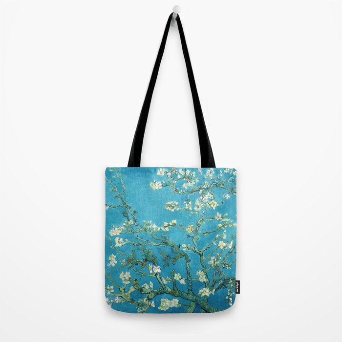 Vincent van Gogh Blossoming Almond Tree (Almond Blossoms) Light Blue Tote Bag Gallery Image 2