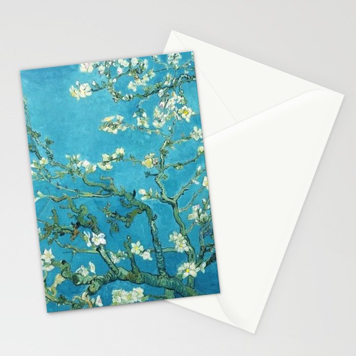 Vincent van Gogh Blossoming Almond Tree (Almond Blossoms) Light Blue Stationery Card Gallery Image 2