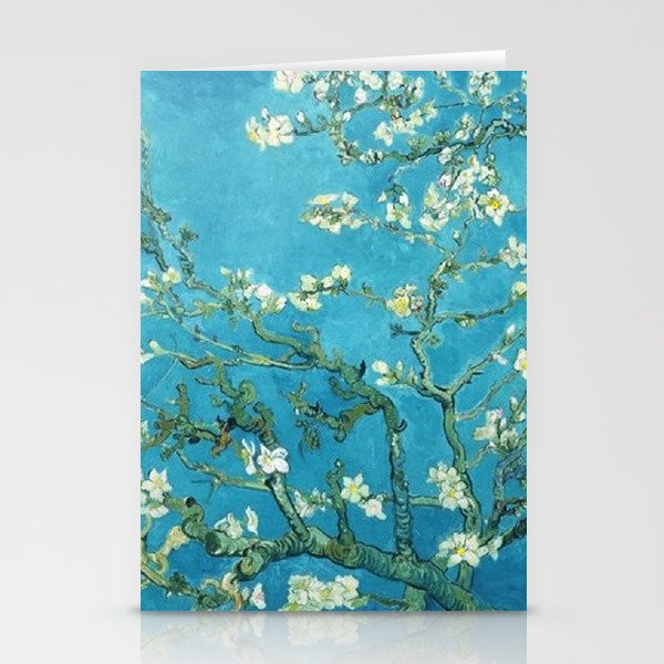 Vincent van Gogh Blossoming Almond Tree (Almond Blossoms) Light Blue Stationery Card Gallery Image 1