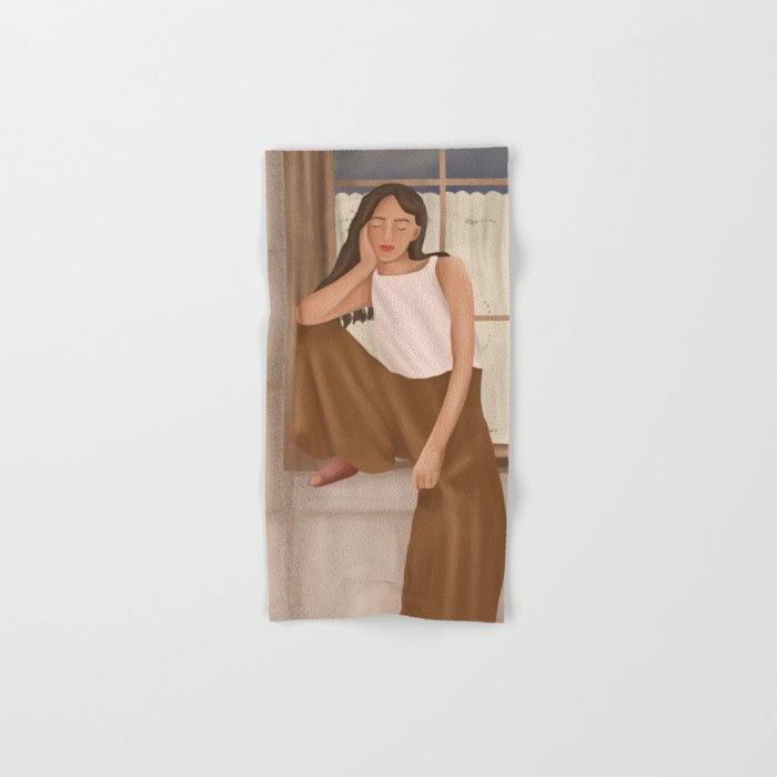 Girl sitting on the window Bath Towel Gallery Image 1