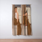 Girl sitting on the window Window Curtain Gallery Image 3