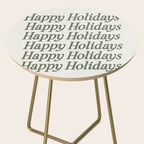 Happy Holidays Muted Green On Cream Side Table Gallery Image 2