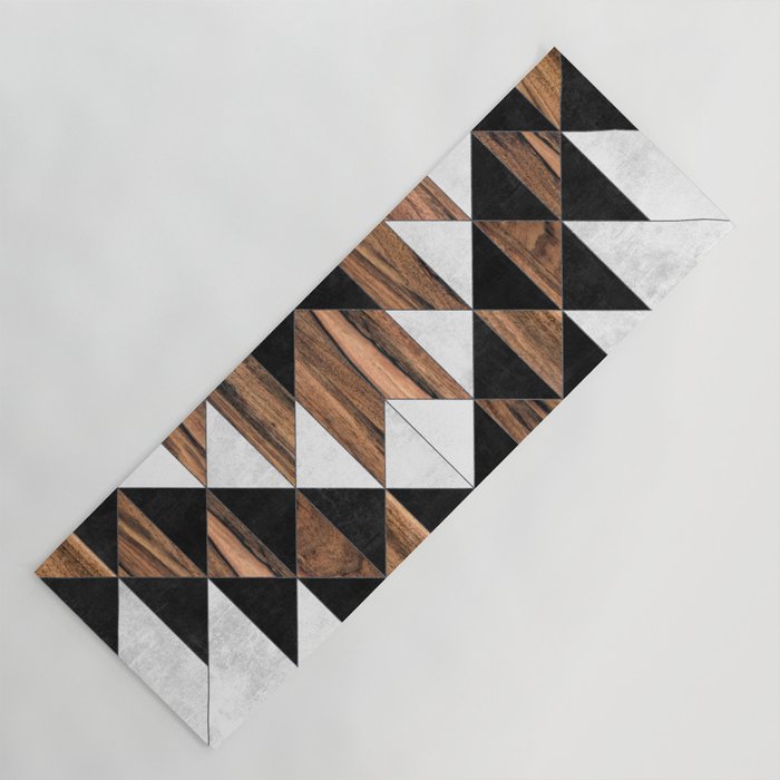 Urban Tribal Pattern No.9 - Aztec - Concrete and Wood Yoga Mat Gallery Image 1