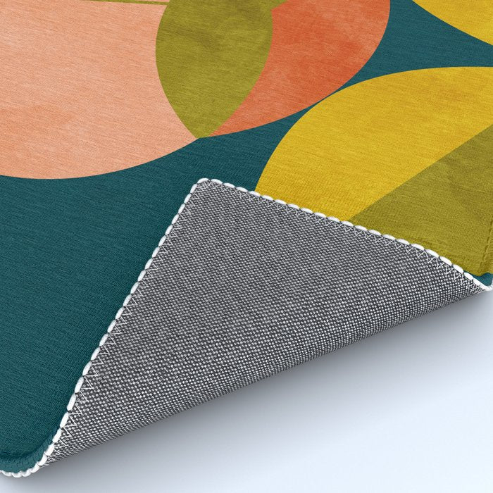 retro midcentury flower Rug Gallery Image 4