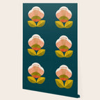 retro midcentury flower Wallpaper Gallery Image 2