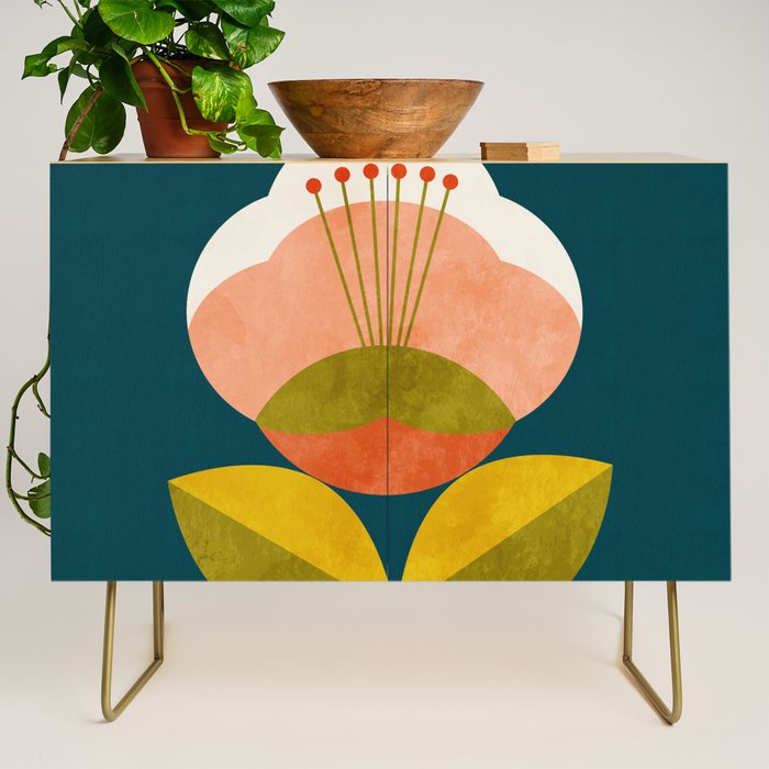 retro midcentury flower Credenza Gallery Image 1