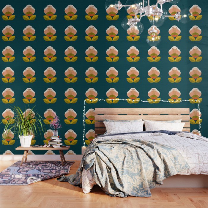 retro midcentury flower Wallpaper Gallery Image 3
