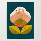 retro midcentury flower Poster Gallery Image 4