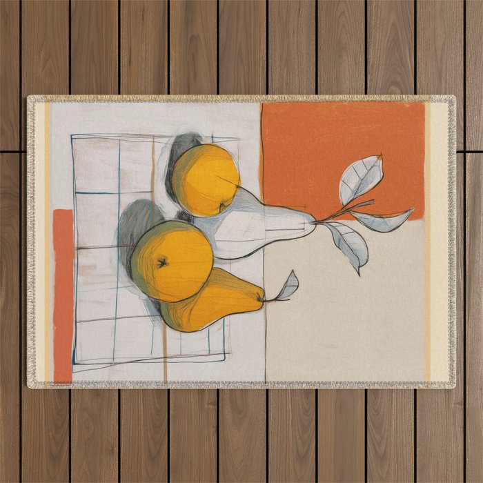 Modern Pear Still Life Outdoor Rug Gallery Image 1