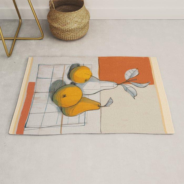 Modern Pear Still Life Rug Gallery Image 1