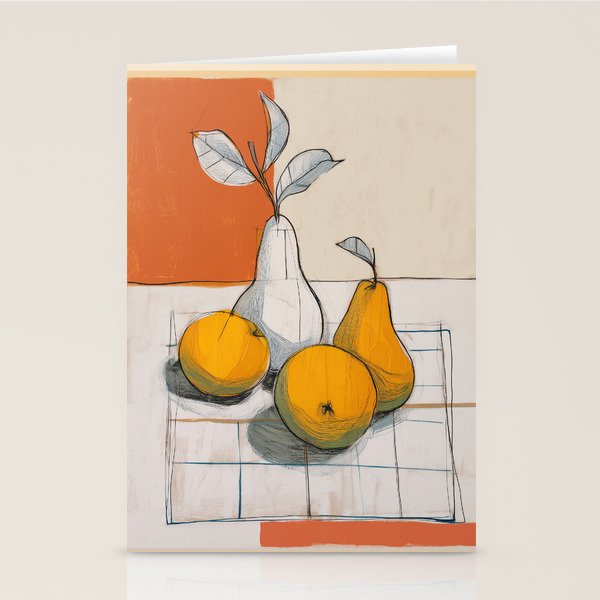 Modern Pear Still Life Stationery Card Gallery Image 1