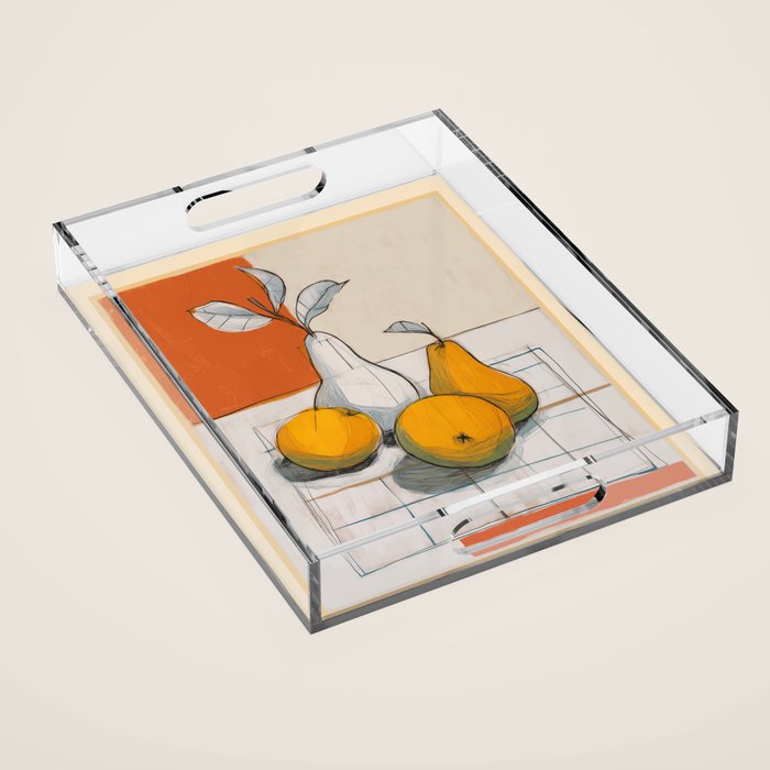Modern Pear Still Life Acrylic Tray Gallery Image 1