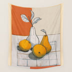 Modern Pear Still Life Wall Tapestry Gallery Image 4