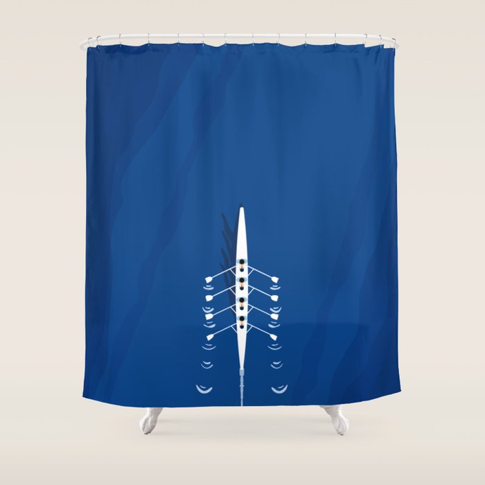 Aerial Rowing Boat | Teamwork Shower Curtain Gallery Image 1