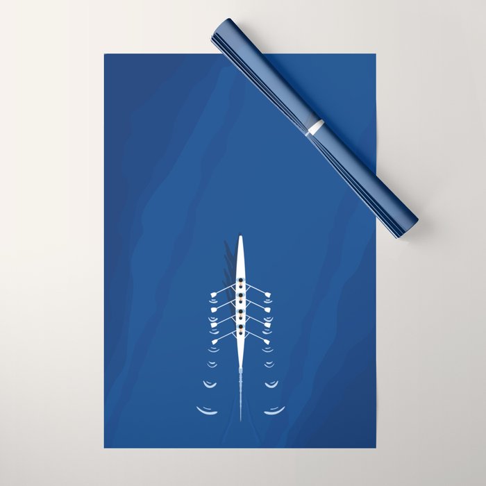 Aerial Rowing Boat | Teamwork Wrapping Paper Gallery Image 1