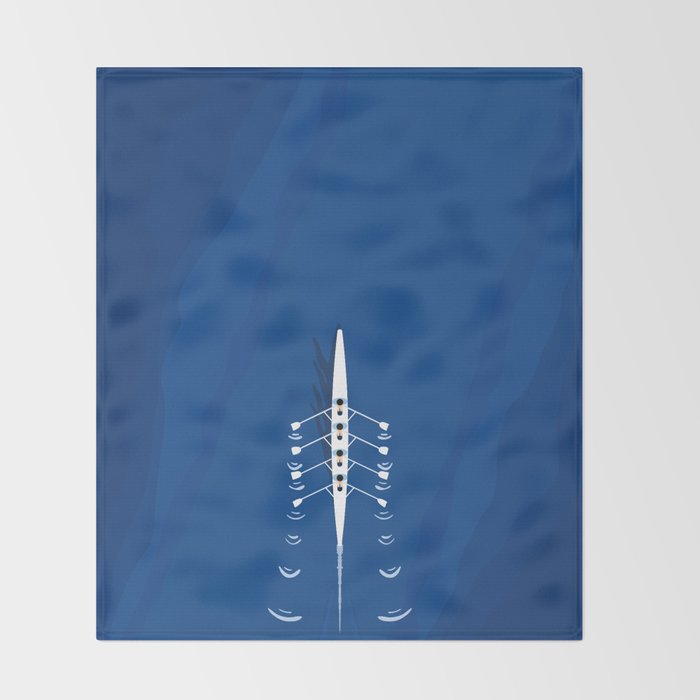 Aerial Rowing Boat | Teamwork Throw Blanket Gallery Image 2