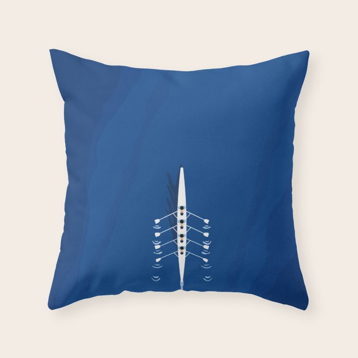 Aerial Rowing Boat | Teamwork Throw Pillow Gallery Image 6