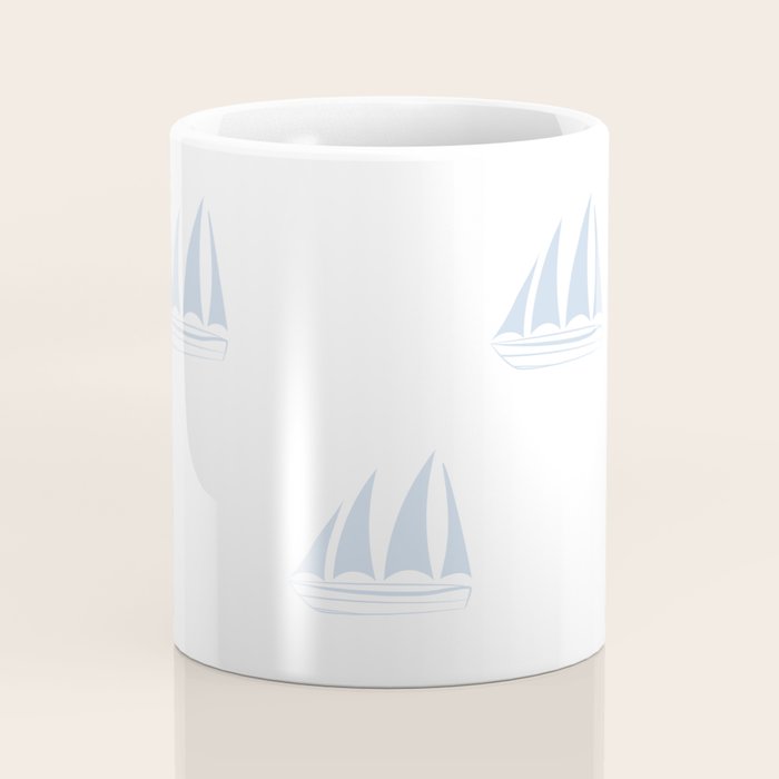 Pale Blue Sailboat Pattern Coffee Mug Gallery Image 4
