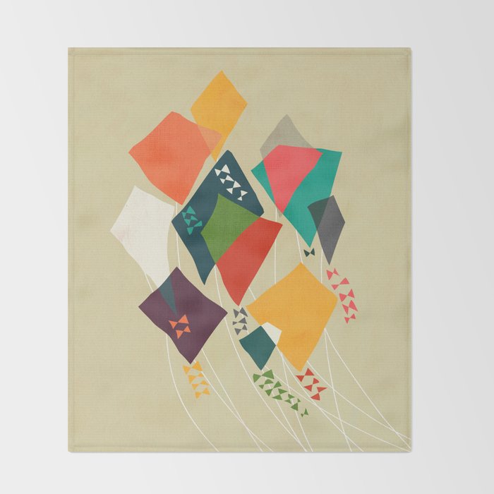 Whimsical kites Throw Blanket Gallery Image 2