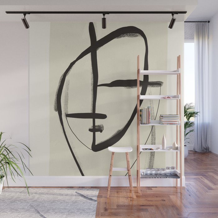 Modern Abstract Art Face 18 Wall Mural Gallery Image 1