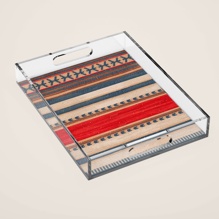 Bohemian Tapestry: Timeless Moroccan Heritage Fabrics Acrylic Tray Gallery Image 1