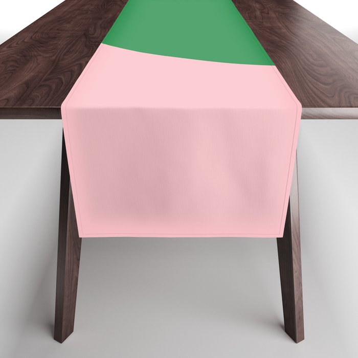 Minimal Modern Archway Color Block in Pink and Green Table Runner Gallery Image 1