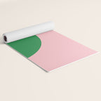 Minimal Modern Archway Color Block in Pink and Green Yoga Mat Gallery Image 2