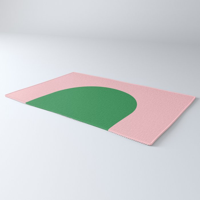 Minimal Modern Archway Color Block in Pink and Green Rug Gallery Image 3