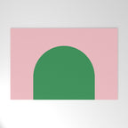 Minimal Modern Archway Color Block in Pink and Green Welcome Mat Gallery Image 1