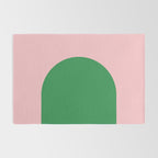 Minimal Modern Archway Color Block in Pink and Green Rug Gallery Image 2