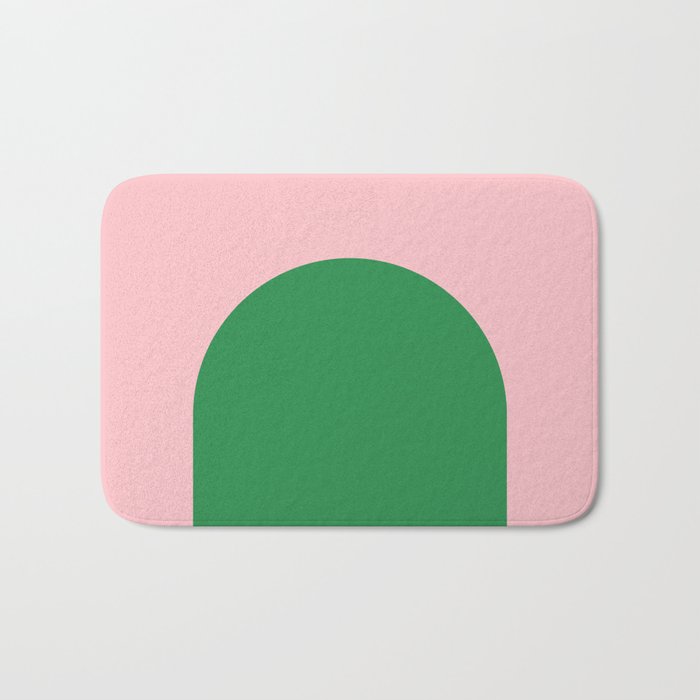 Minimal Modern Archway Color Block in Pink and Green Bath Mat Gallery Image 1