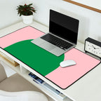 Minimal Modern Archway Color Block in Pink and Green Desk Mat Gallery Image 2