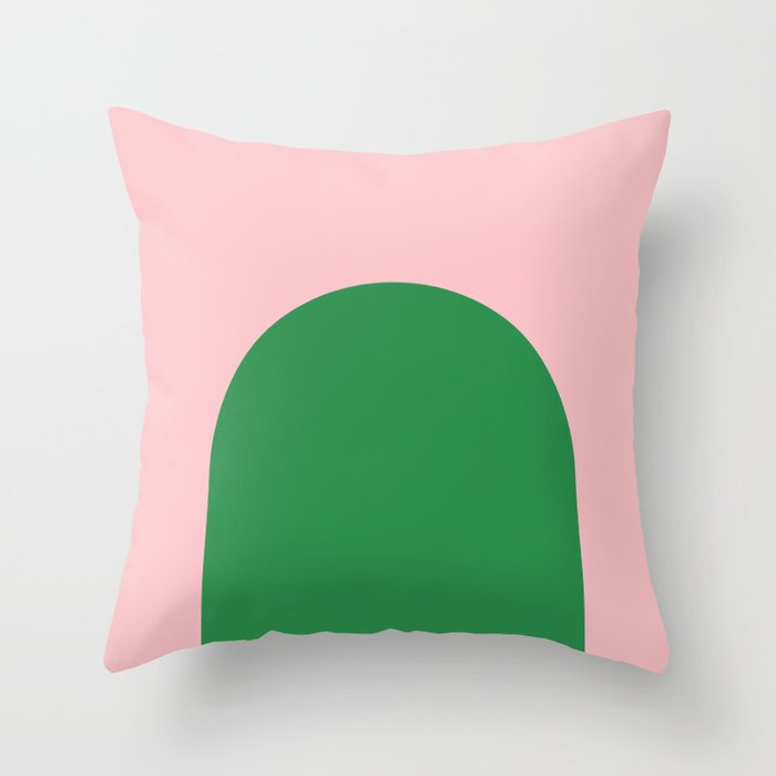 Minimal Modern Archway Color Block in Pink and Green Throw Pillow Gallery Image 6