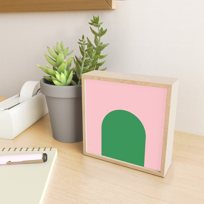 Minimal Modern Archway Color Block in Pink and Green Mini Art Print Gallery Image 2