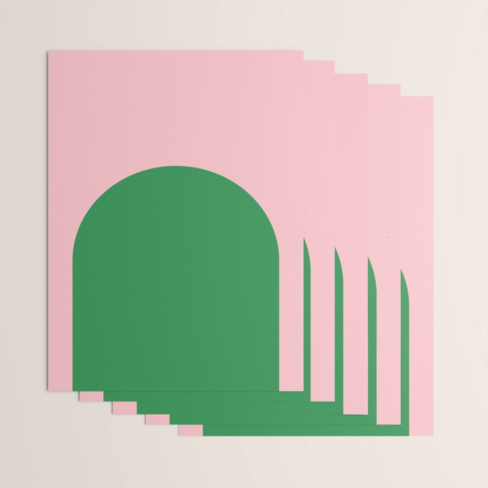 Minimal Modern Archway Color Block in Pink and Green Wrapping Paper Gallery Image 3