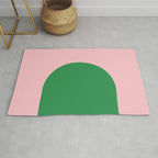 Minimal Modern Archway Color Block in Pink and Green Rug Gallery Image 1
